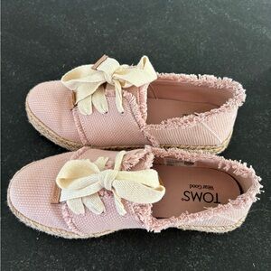 TOMS Women's Light Pink Espadrilles with Cream Laces